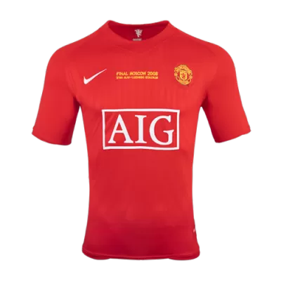 Manchester United Jersey Custom Home Soccer Jersey 2007/08 - soccerdiveshop