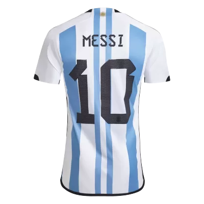 MESSI #10 Argentina Soccer Jersey Three Stars Jersey Champion Edition Home Custom World Cup Jersey 2022 - soccerdiveshop