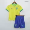 Kid's Brazil Jersey Custom Home Soccer Soccer Kits 2022 - soccerdiveshop