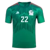 Mexico Jersey H.LOZANO #22 Custom Home Soccer Jersey 2022 - soccerdiveshop