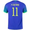 Brazil Jersey P.Coutinho #11 Custom Away Soccer Jersey 2022 - soccerdiveshop