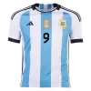 J. ALVAREZ #9 Argentina Soccer Jersey Champions 3 Stars Home Custom World Cup Jersey 2022 - soccerdiveshop