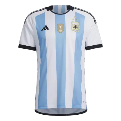 Argentina Soccer Jersey Three Stars Jersey Champion Edition Home Custom World Cup Jersey 2022 - soccerdiveshop