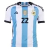 L. MARTINEZ #22 Argentina Soccer Jersey Champions 3 Stars Home Custom World Cup Jersey 2022 - soccerdiveshop