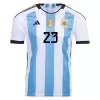 E. MARTINEZ #23 Argentina Soccer Jersey Three Stars Jersey Champion Edition Home Custom World Cup Jersey 2022 - soccerdiveshop