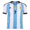 DE PAUL #7 Argentina Soccer Jersey Champions 3 Stars Home Custom World Cup Jersey 2022 - soccerdiveshop