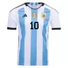 MESSI #10 Argentina Soccer Jersey Three Stars Jersey Champion Edition Home Custom World Cup Jersey 2022 - soccerdiveshop