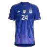 Argentina Jersey E. FERNANDEZ #24 Custom Away Soccer Jersey 2022 - soccerdiveshop