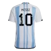 SignMESSI #10 Argentina Soccer Jersey Three Stars Jersey Champion Edition Home Custom World Cup Jersey 2022 - soccerdiveshop