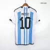 MESSI #10 Argentina Soccer Jersey Three Stars Jersey Champion Edition Home Custom World Cup Jersey 2022 - soccerdiveshop