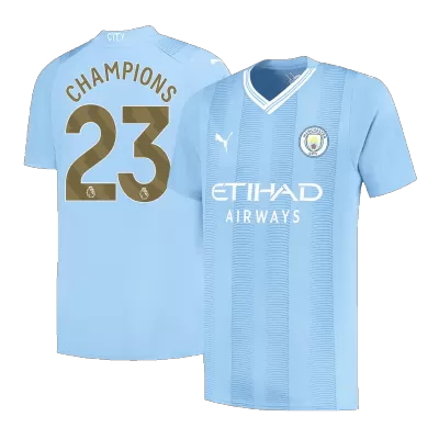 Manchester City Jersey Custom CHAMPIONS #23 Soccer Jersey Home 2023/24 - soccerdiveshop