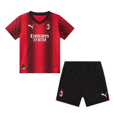 Kid's AC Milan Jersey Custom Home Soccer Soccer Kits 2023/24 - soccerdiveshop