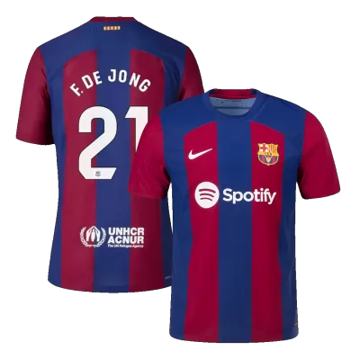 Barcelona Jersey F. DE JONG #21 Custom Home Soccer Jersey 2023/24 - soccerdiveshop