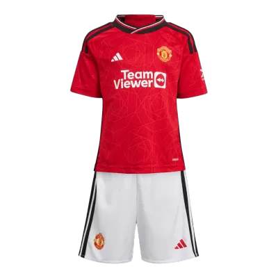 Kid's Manchester United Jersey Custom Home Soccer Soccer Kits 2023/24 - soccerdiveshop