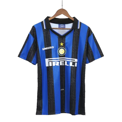 Inter Milan Jersey Custom Home Soccer Retro Jersey 1997/98 - soccerdiveshop