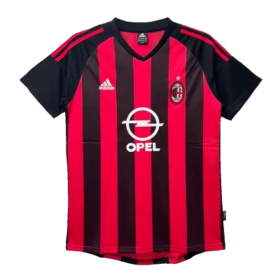 AC Milan Jersey Custom Home Soccer Jersey 2002/03 - soccerdiveshop