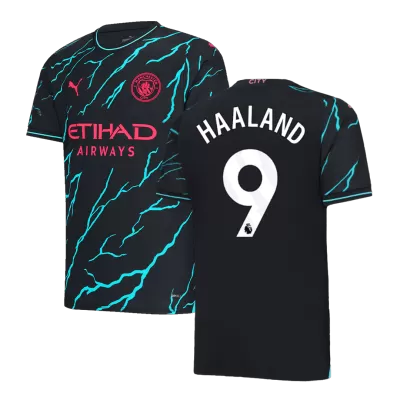 Manchester City Jersey Custom HAALAND #9 Soccer Jersey Third Away 2023/24 - soccerdiveshop