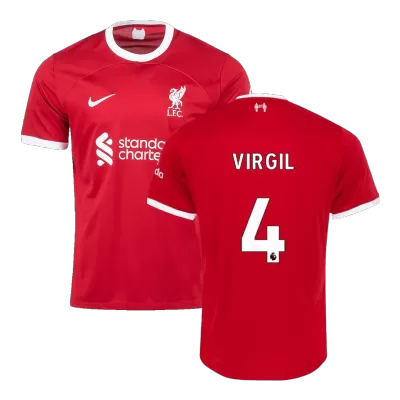 Liverpool Jersey Custom VIRGIL #4 Soccer Jersey Home 2023/24 - soccerdiveshop