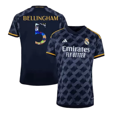 Sen2 Font Real Madrid Jersey BELLINGHAM #5 Soccer Jersey Away 2023/24 - soccerdiveshop