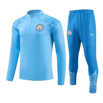 Kid's Manchester City 2 Piece Set Soccer Tracksuit 2023/24 Blue - soccerdiveshop