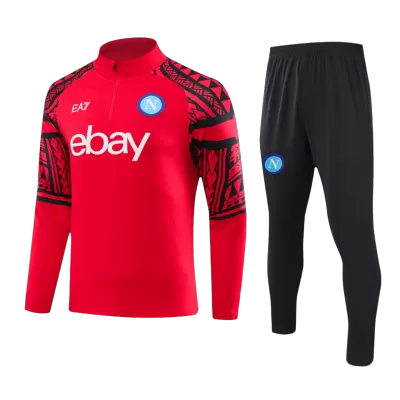 Kid's Napoli 2 Piece Set Soccer Tracksuit 2023/24 Red - soccerdiveshop