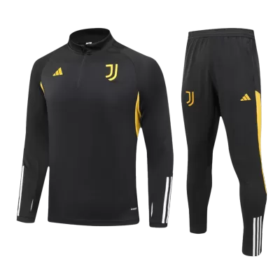 Kid's Juventus 2 Piece Set Soccer Tracksuit 2023/24 Black - soccerdiveshop