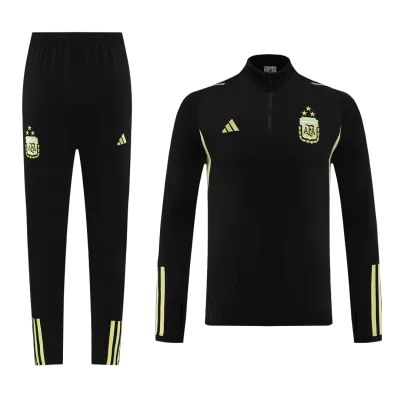 Men's Argentina 2 Piece Set Soccer Tracksuit 2023/24 Black - soccerdiveshop