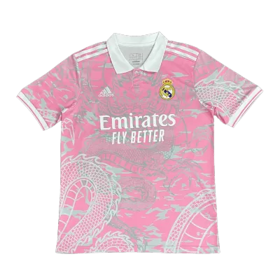 Real Madrid x Chinese Dragon Soccer Jersey 2023/24 Pink - soccerdiveshop