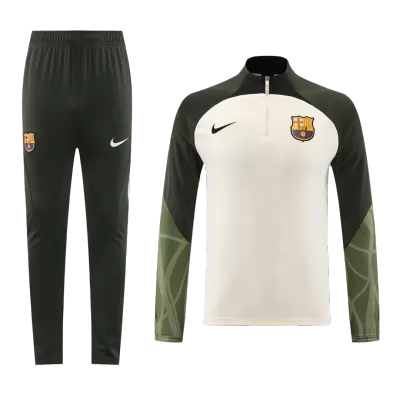 Men's Barcelona 2 Piece Set Soccer Tracksuit 2023/24 Cream - soccerdiveshop