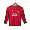 Kid's Manchester United Custom Home Soccer Kits Long Sleeve 2023/24 - soccerdiveshop