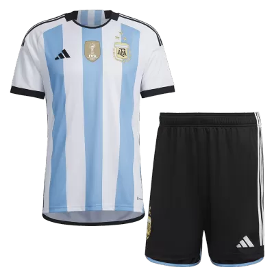 Argentina Soccer Jersey Three Stars Jersey Champion Edition Home World Cup Jersey 2022 - soccerdiveshop