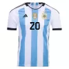 MAC ALLISTER #20 Argentina Soccer Jersey Champions 3 Stars Home Custom World Cup Jersey 2022 - soccerdiveshop