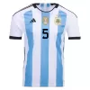 PAREDES #5 Argentina Soccer Jersey Champions 3 Stars Home Custom World Cup Jersey 2022 - soccerdiveshop