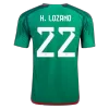 Mexico Jersey H.LOZANO #22 Custom Home Soccer Jersey 2022 - soccerdiveshop