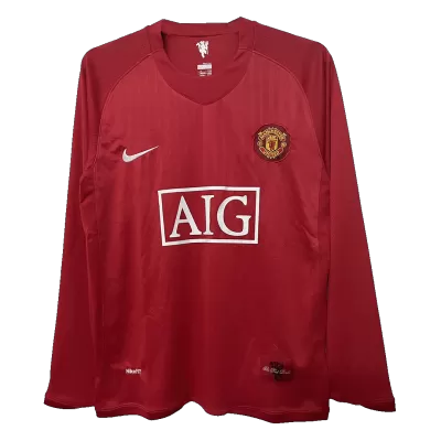 Manchester United Jersey Custom Home Soccer Jersey 2007/08 - soccerdiveshop